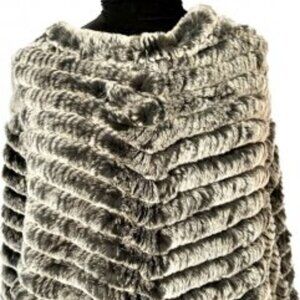 Knitted Rabbit Fur Poncho